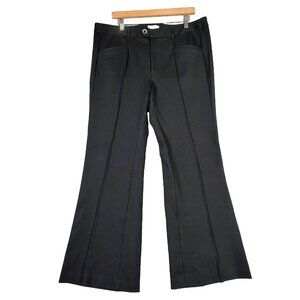 Anthropologie By The Essential Pants Women's 16W Black Pintucked Flared Trouser